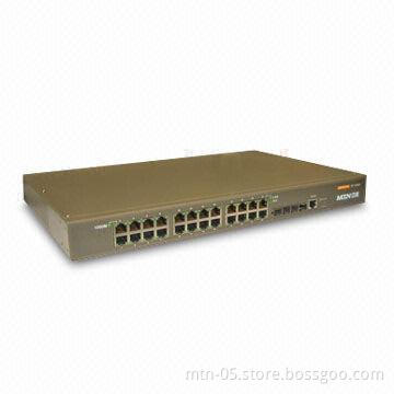 24-Port Management Gigabit Fast Ethernet Switch Supports SNMP, Web and Console Management